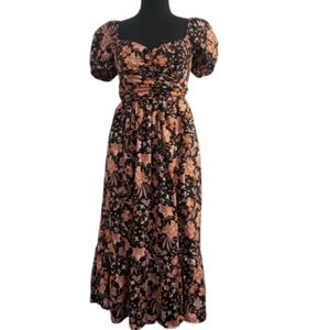 Floral dress gathered midline excellent condition size XS